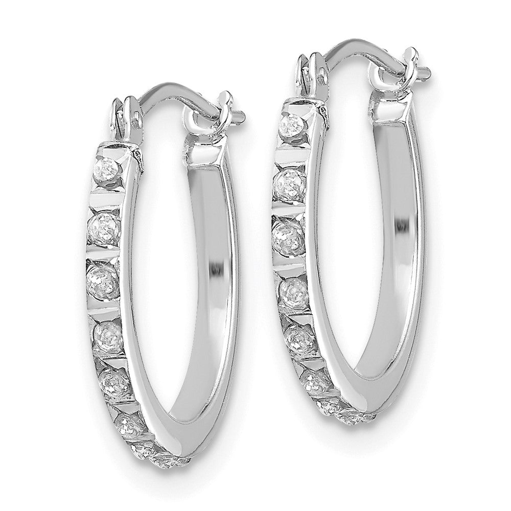 14K Weißgold Diamant Fascination Klappbar Creolen