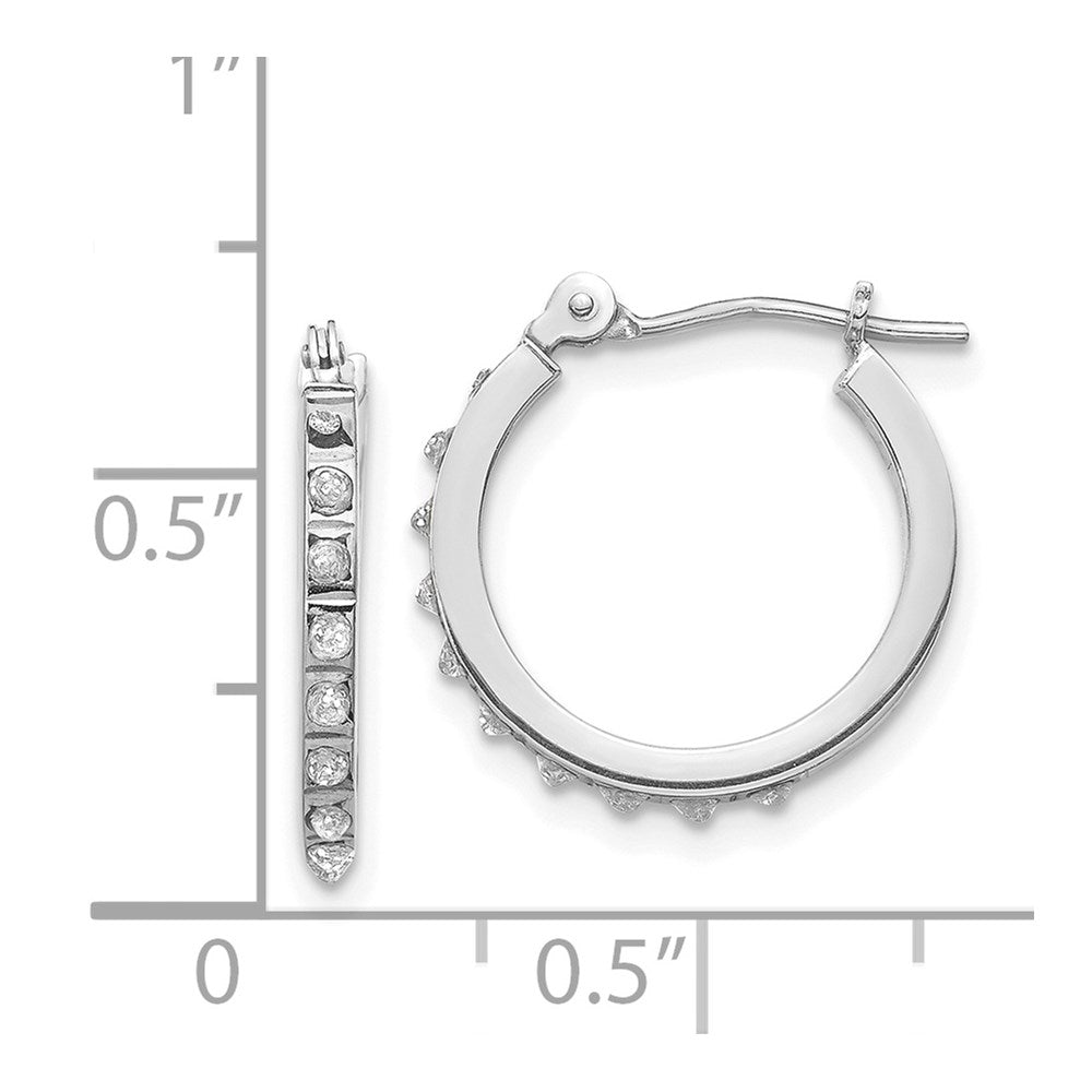 14K Weißgold Diamant Fascination Klappbar Creolen