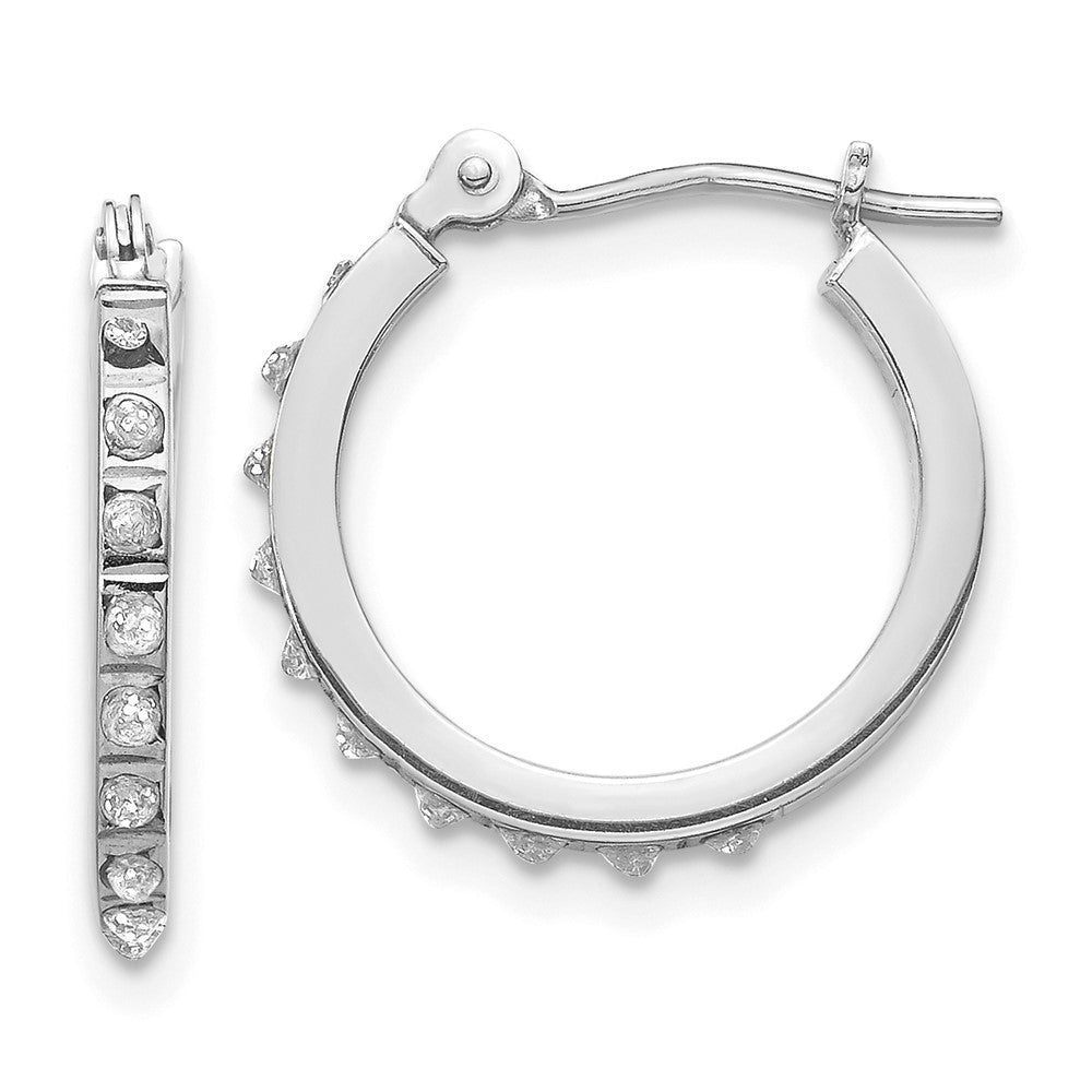 14K Weißgold Diamant Fascination Klappbar Creolen