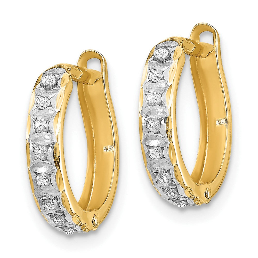 14K Gelbgold Diamant Fascination Rund Klappbar Creolen