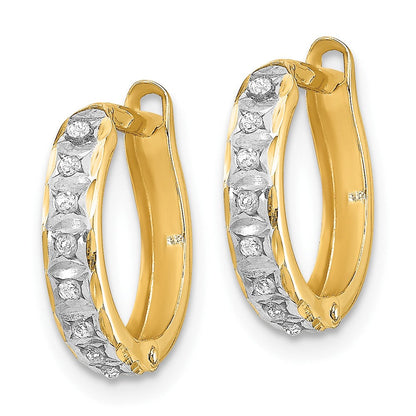 14K Gelbgold Diamant Fascination Rund Klappbar Creolen