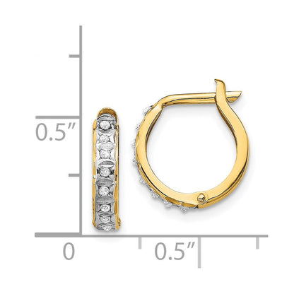 14K Gelbgold Diamant Fascination Rund Klappbar Creolen