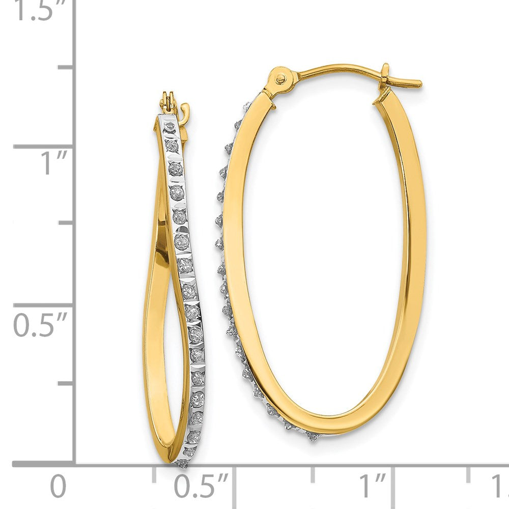 14K Gelbgold Diamant Fascination Gedreht Klappbar Creolen