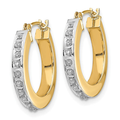 14K Gelbgold Diamant Fascination Rund Klappbar Creolen