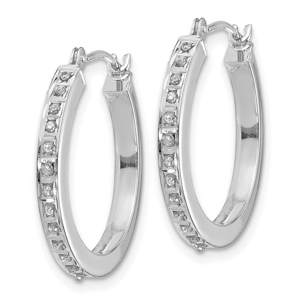 14K Weißgold Diamant Fascination Rund Klappbar Creolen