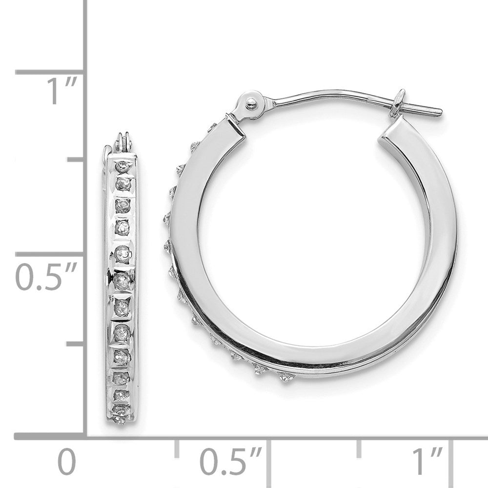 14K Weißgold Diamant Fascination Rund Klappbar Creolen