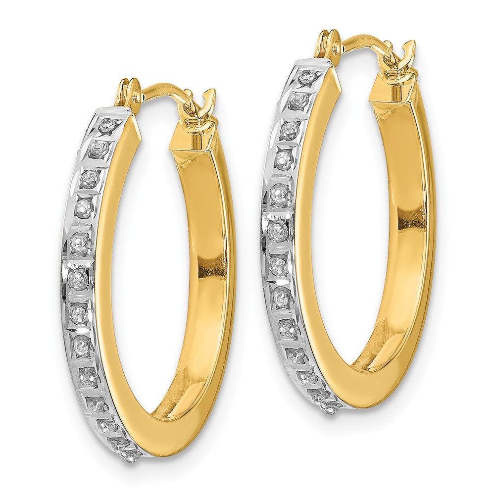 14K Gelbgold Diamant Fascination Rund Klappbar Creolen