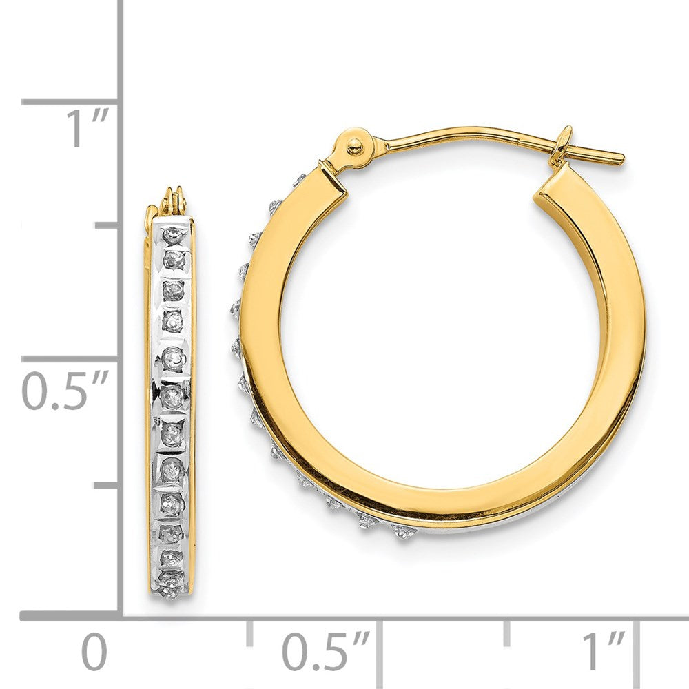 14K Gelbgold Diamant Fascination Rund Klappbar Creolen