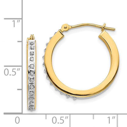 14K Gelbgold Diamant Fascination Rund Klappbar Creolen