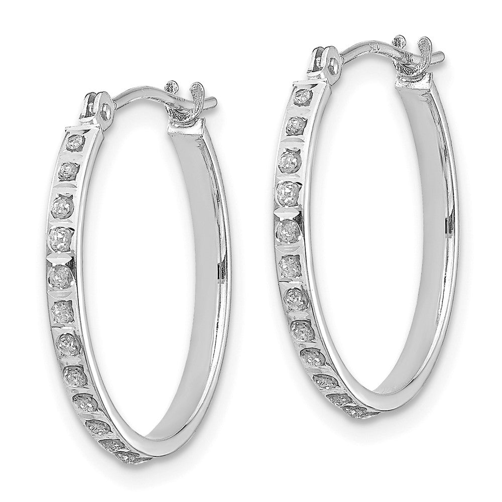 14K Weißgold Diamant Fascination Rund Klappbar Creolen
