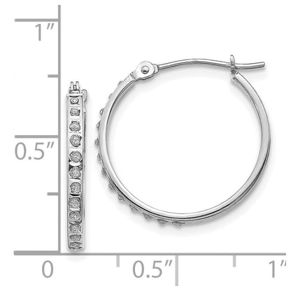 14K Weißgold Diamant Fascination Rund Klappbar Creolen
