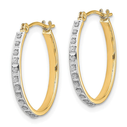 14K Gelbgold Diamant Fascination Rund Klappbar Creolen