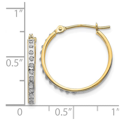 14K Gelbgold Diamant Fascination Rund Klappbar Creolen