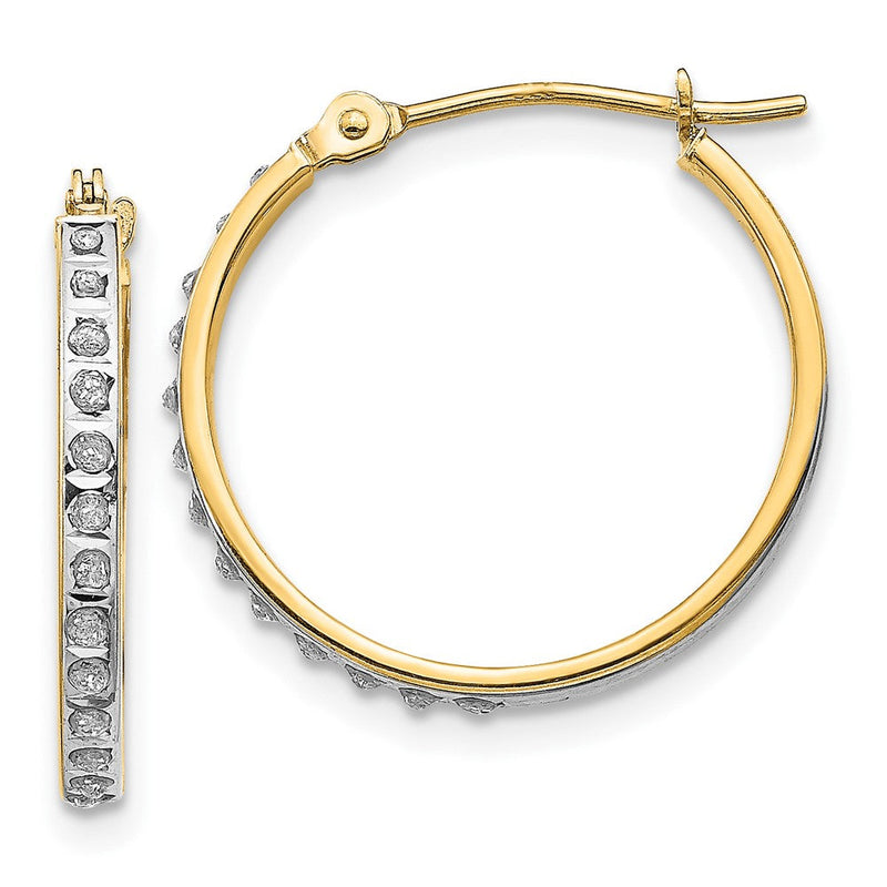 14K Gelbgold Diamant Fascination Rund Klappbar Creolen