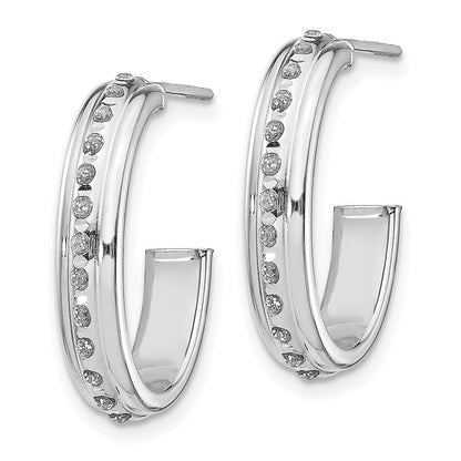 14K Weißgold Diamant Fascination Stecker J Creolen
