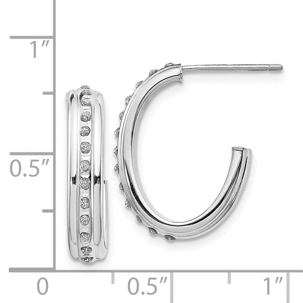 14K Weißgold Diamant Fascination Stecker J Creolen