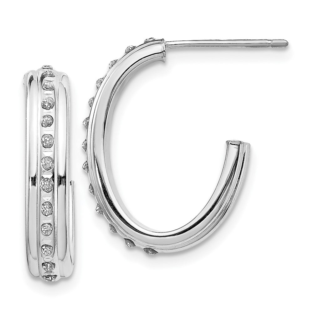 14K Weißgold Diamant Fascination Stecker J Creolen