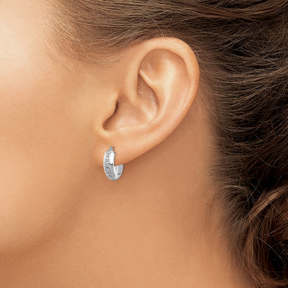 14K Weißgold Diamant Fascination Rund Klappbar Creolen