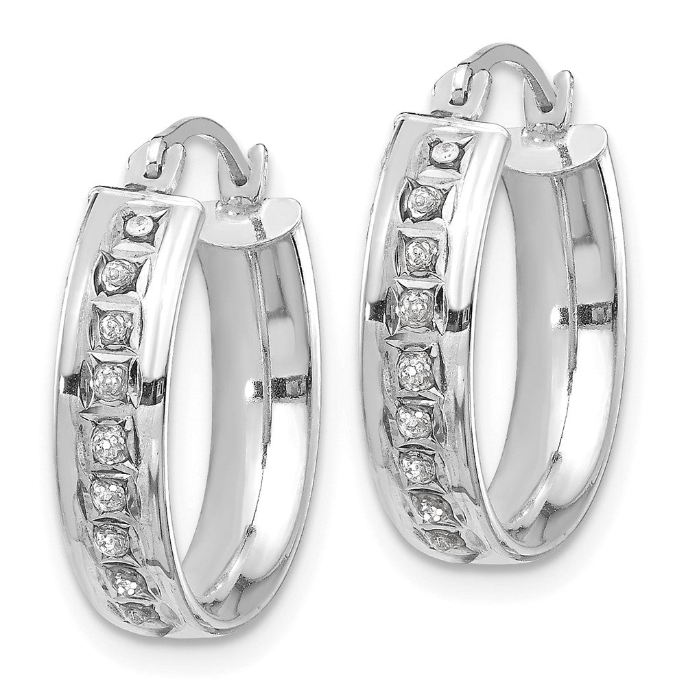 14K Weißgold Diamant Fascination Rund Creolen