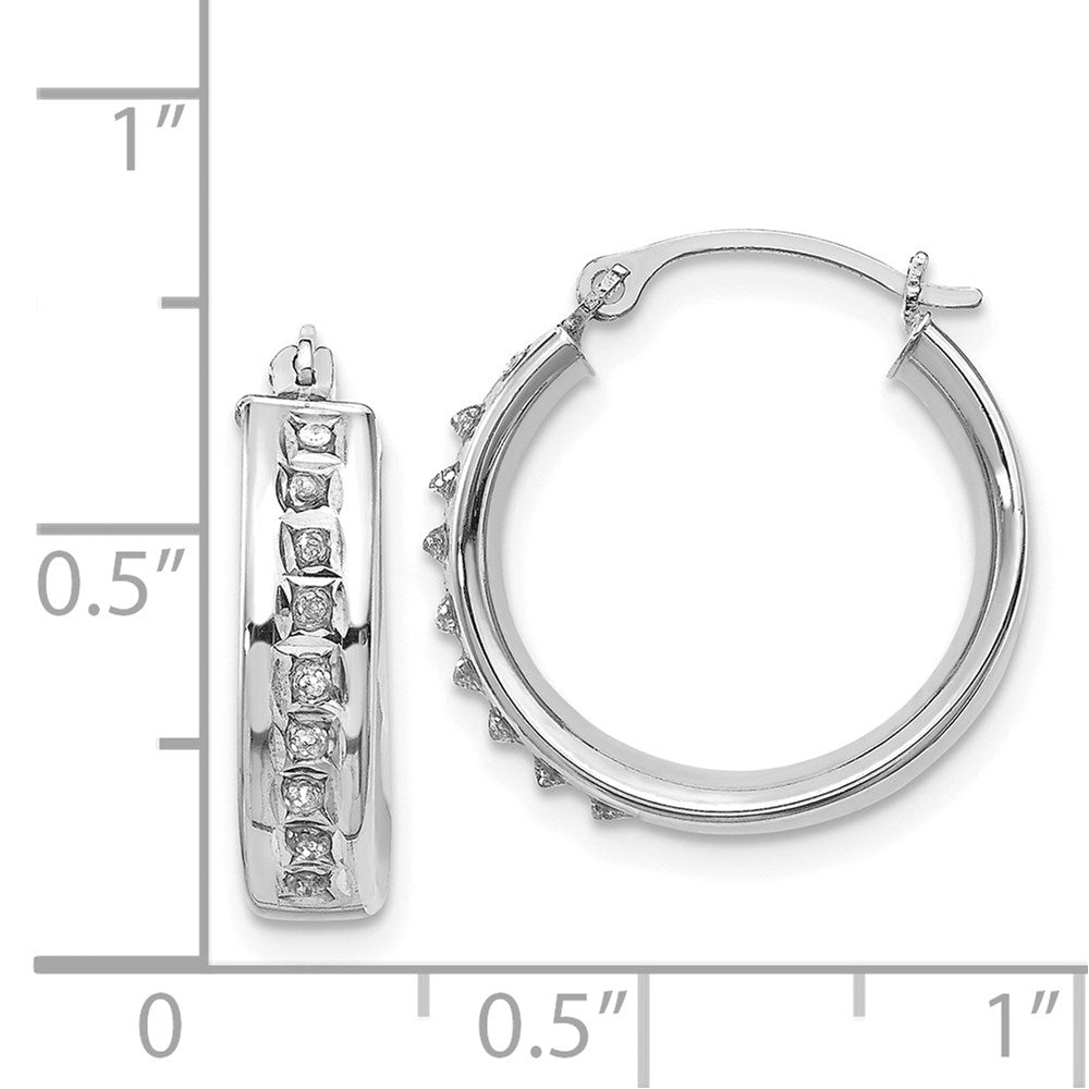 14K Weißgold Diamant Fascination Rund Creolen