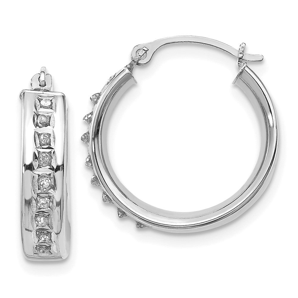 14K Weißgold Diamant Fascination Rund Creolen