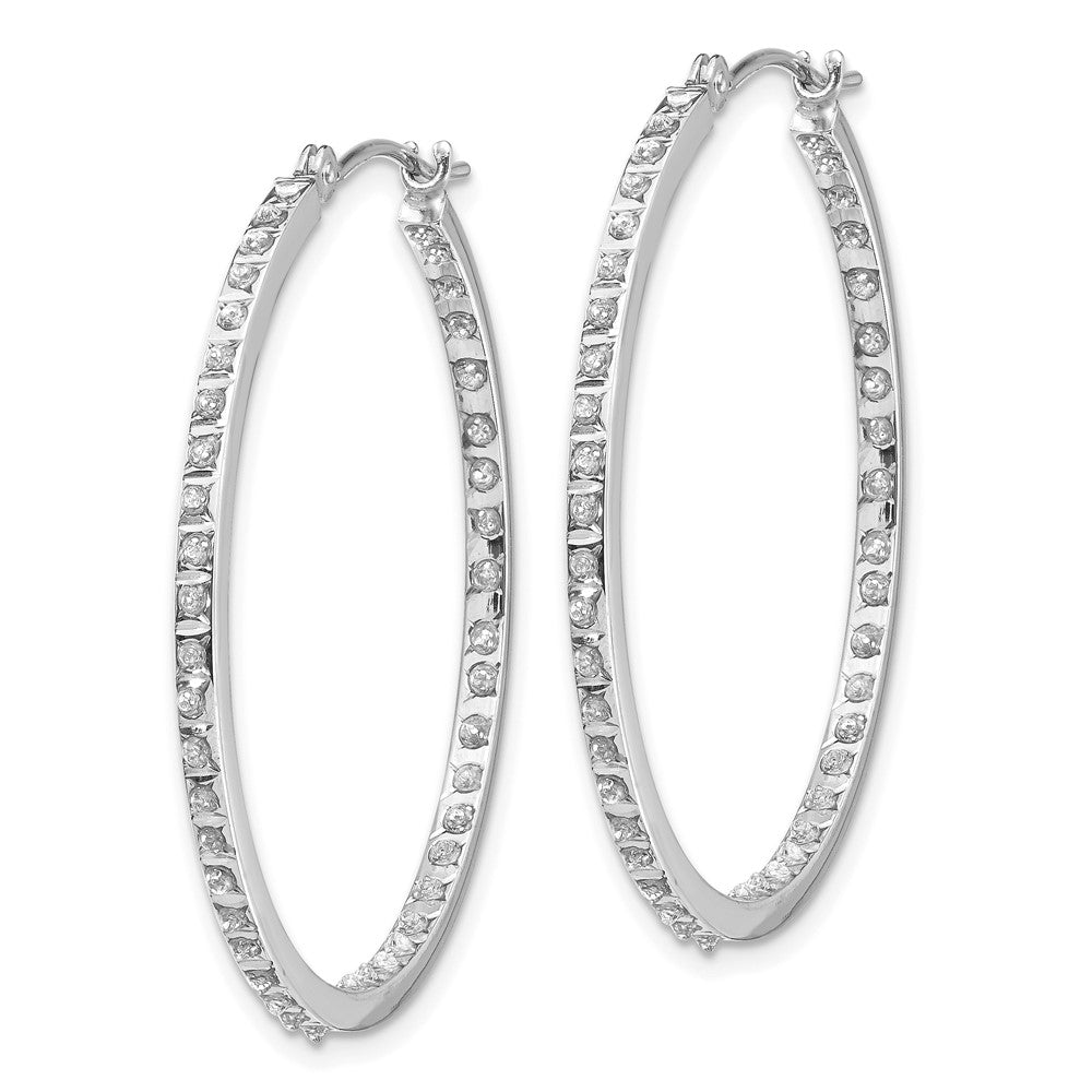 14K Weißgold Diamant Fascination Rund Klappbar Creolen