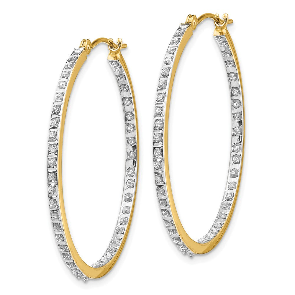 14K Gelbgold Diamant Fascination Rund Klappbar Creolen