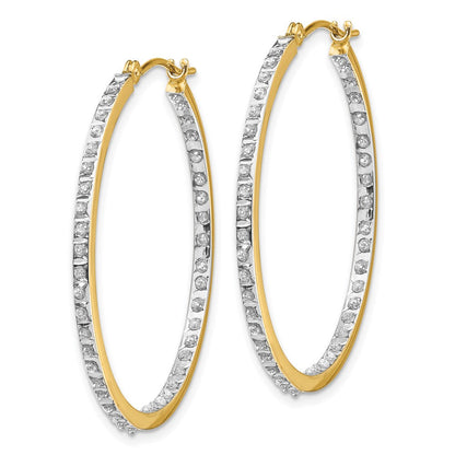14K Gelbgold Diamant Fascination Rund Klappbar Creolen