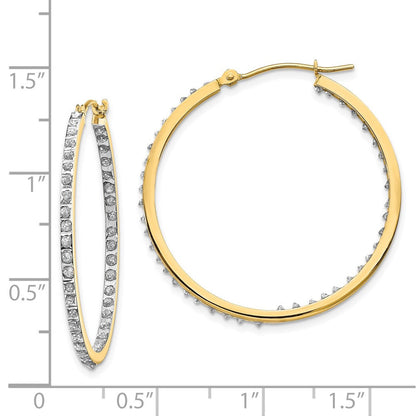 14K Gelbgold Diamant Fascination Rund Klappbar Creolen