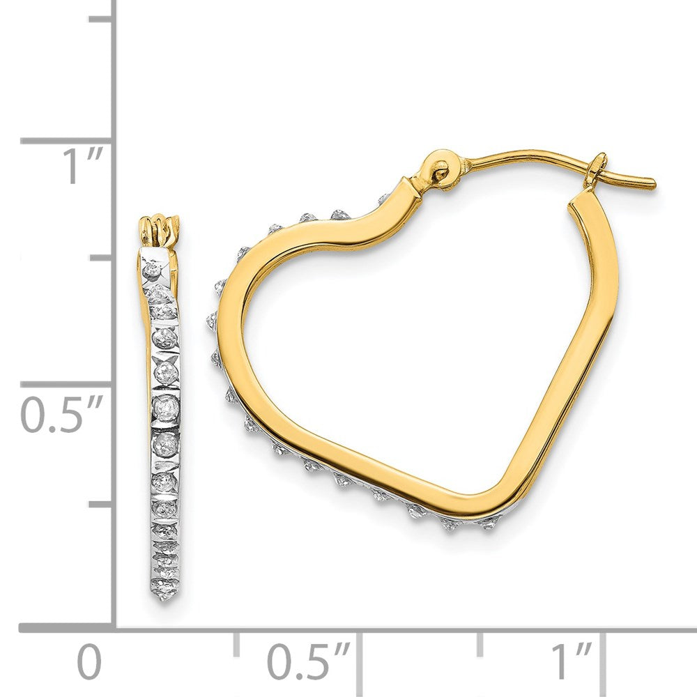 14K Gelbgold Diamant Fascination Herz Creolen