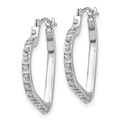 14K Weißgold Diamant Fascination Herz Creolen