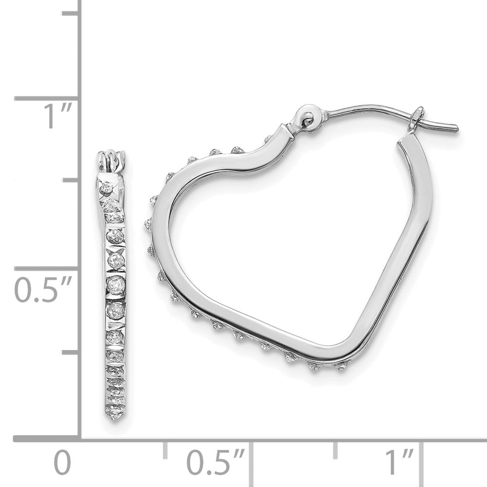 14K Weißgold Diamant Fascination Herz Creolen