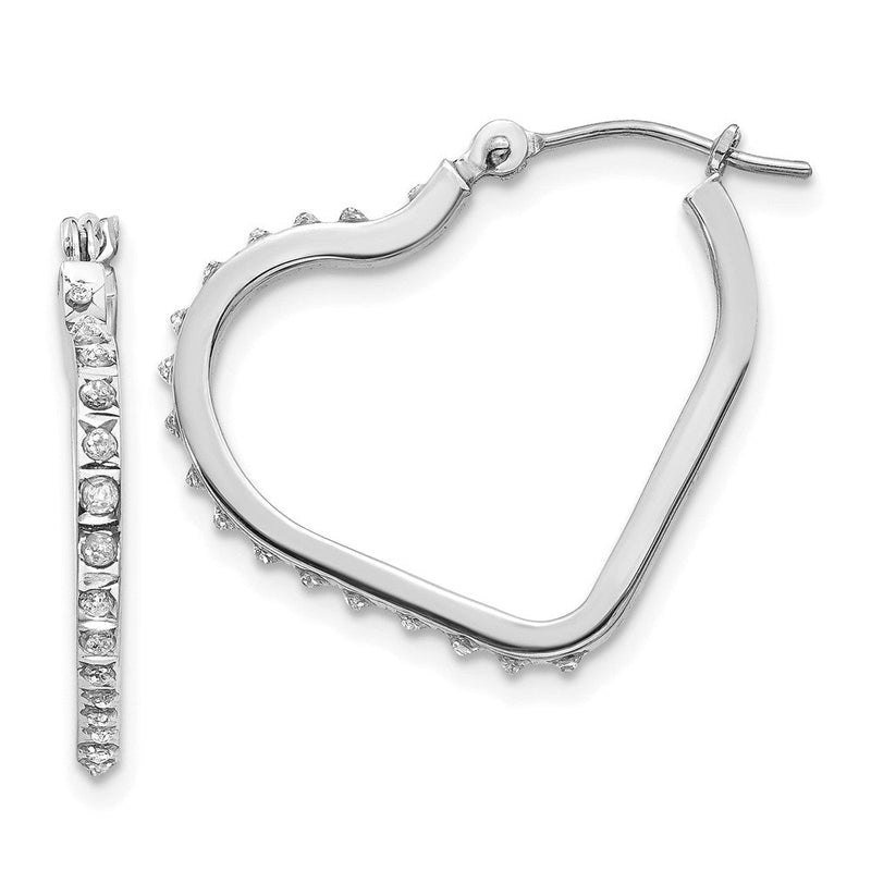 14K Weißgold Diamant Fascination Herz Creolen