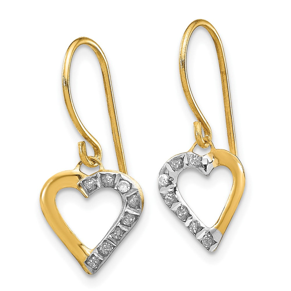 14K Gelbgold Diamant Fascination Herz Ohrringe
