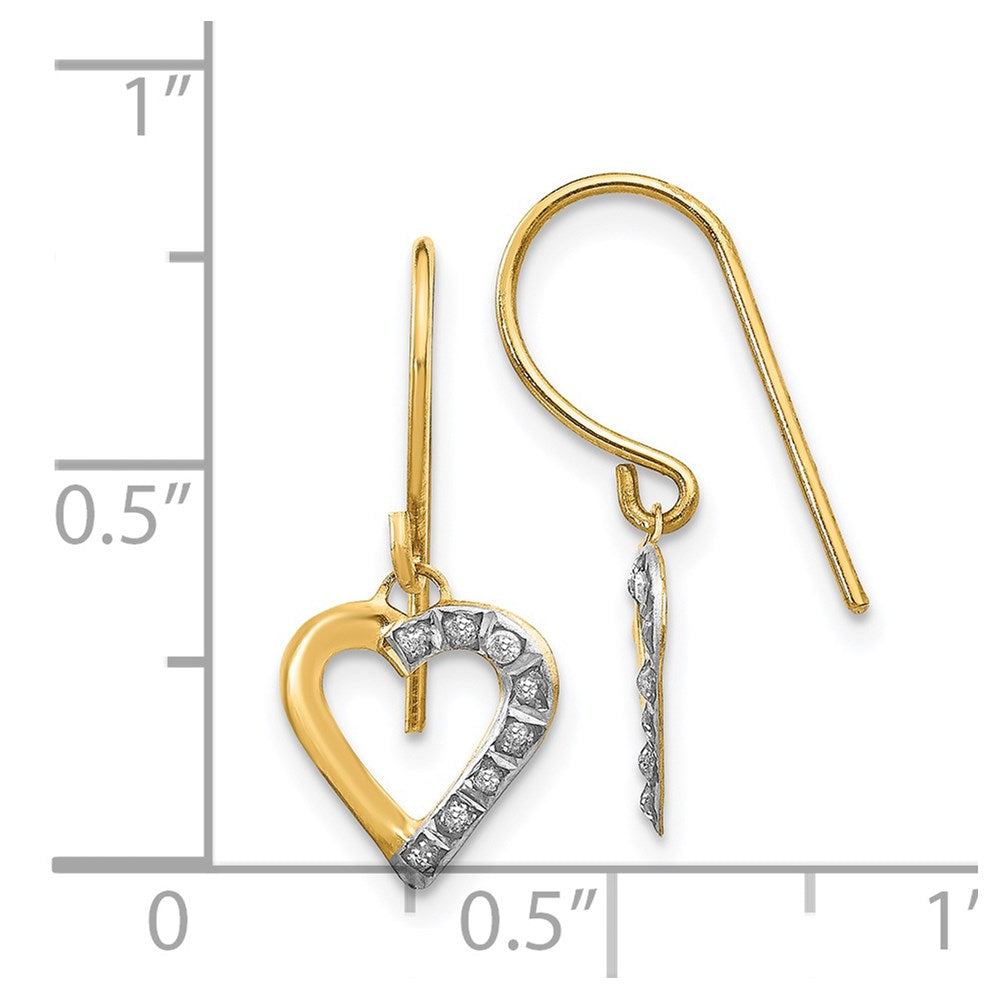 14K Gelbgold Diamant Fascination Herz Ohrringe
