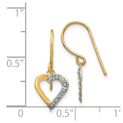 14K Gelbgold Diamant Fascination Herz Ohrringe