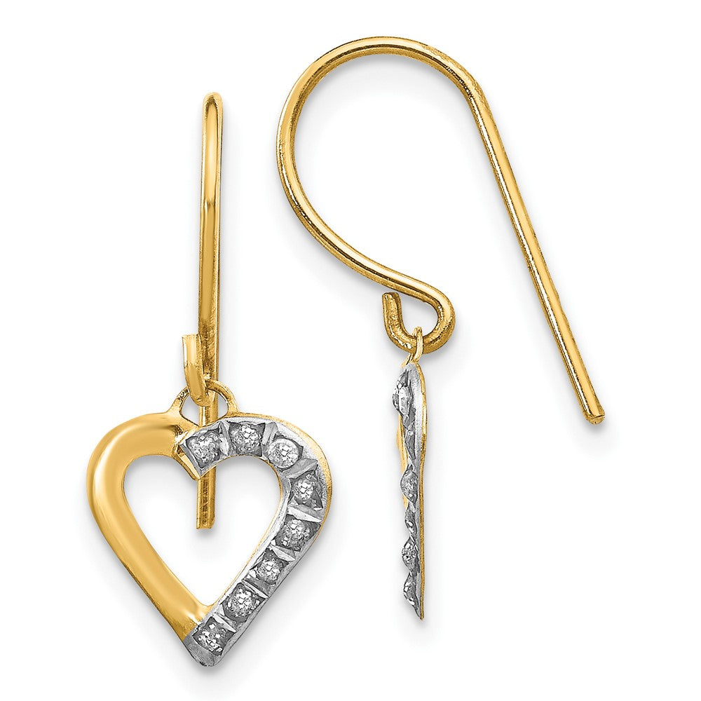 14K Gelbgold Diamant Fascination Herz Ohrringe