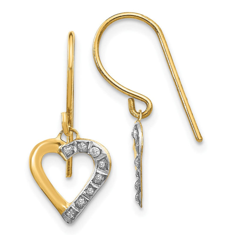 14K Gelbgold Diamant Fascination Herz Ohrringe