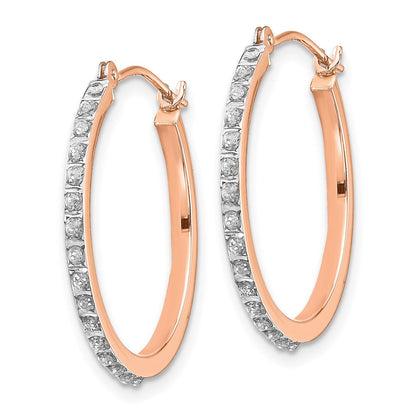 14K Roségold Diamant Fascination Rund Klappbar Creolen