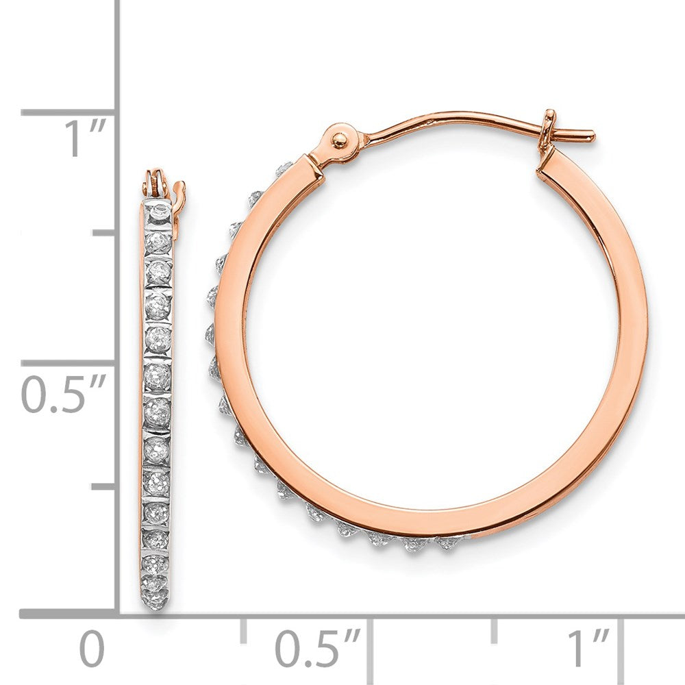 14K Roségold Diamant Fascination Rund Klappbar Creolen