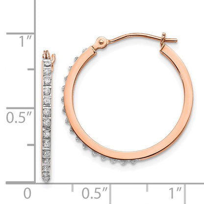 14K Roségold Diamant Fascination Rund Klappbar Creolen