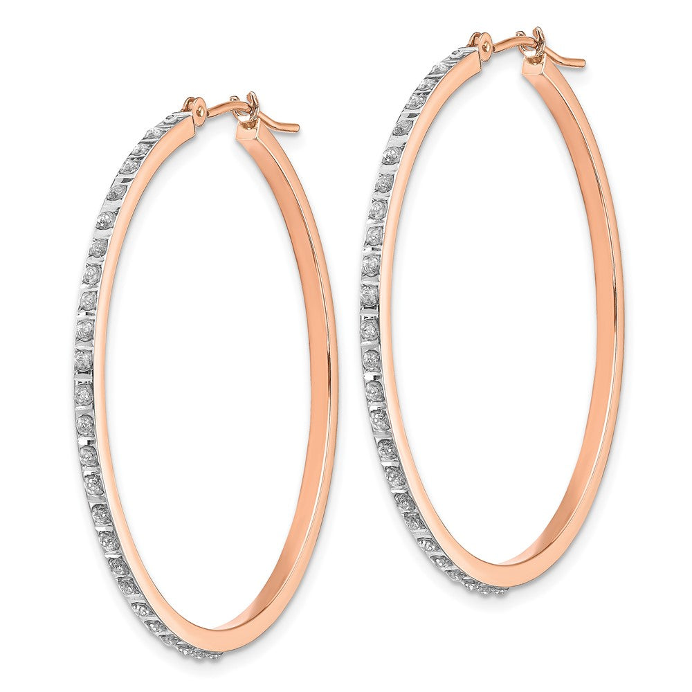 14K Roségold Diamant Fascination Rund Klappbar Creolen