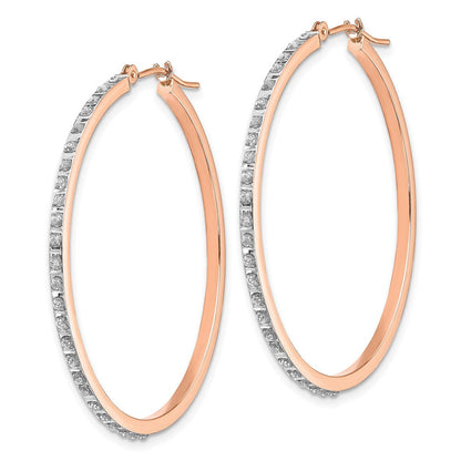 14K Roségold Diamant Fascination Rund Klappbar Creolen