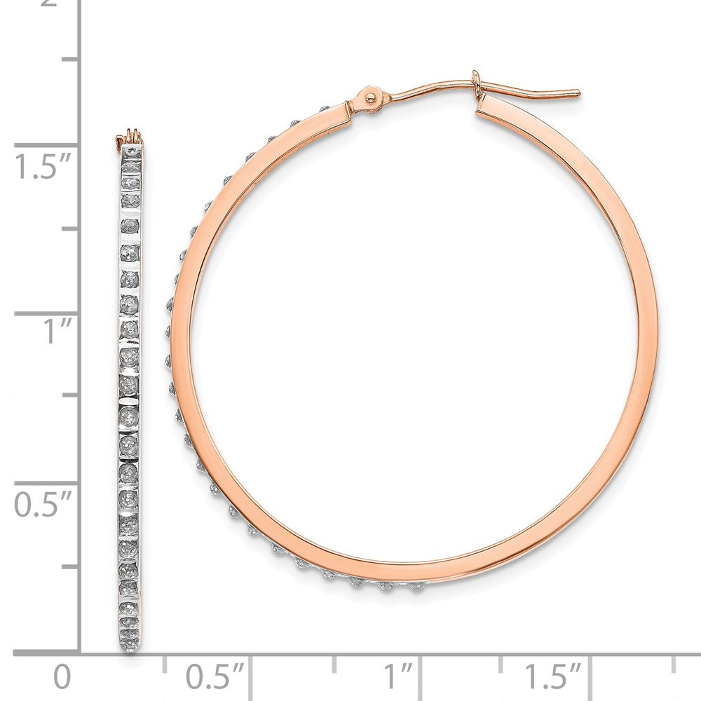 14K Roségold Diamant Fascination Rund Klappbar Creolen