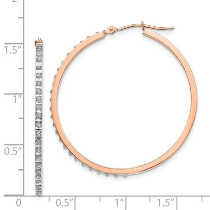 14K Roségold Diamant Fascination Rund Klappbar Creolen