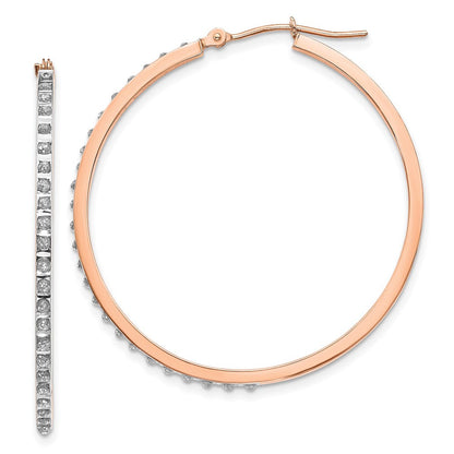 14K Roségold Diamant Fascination Rund Klappbar Creolen