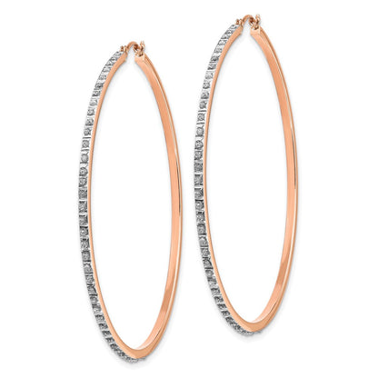 14K Roségold Diamant Fascination Rund Klappbar Creolen