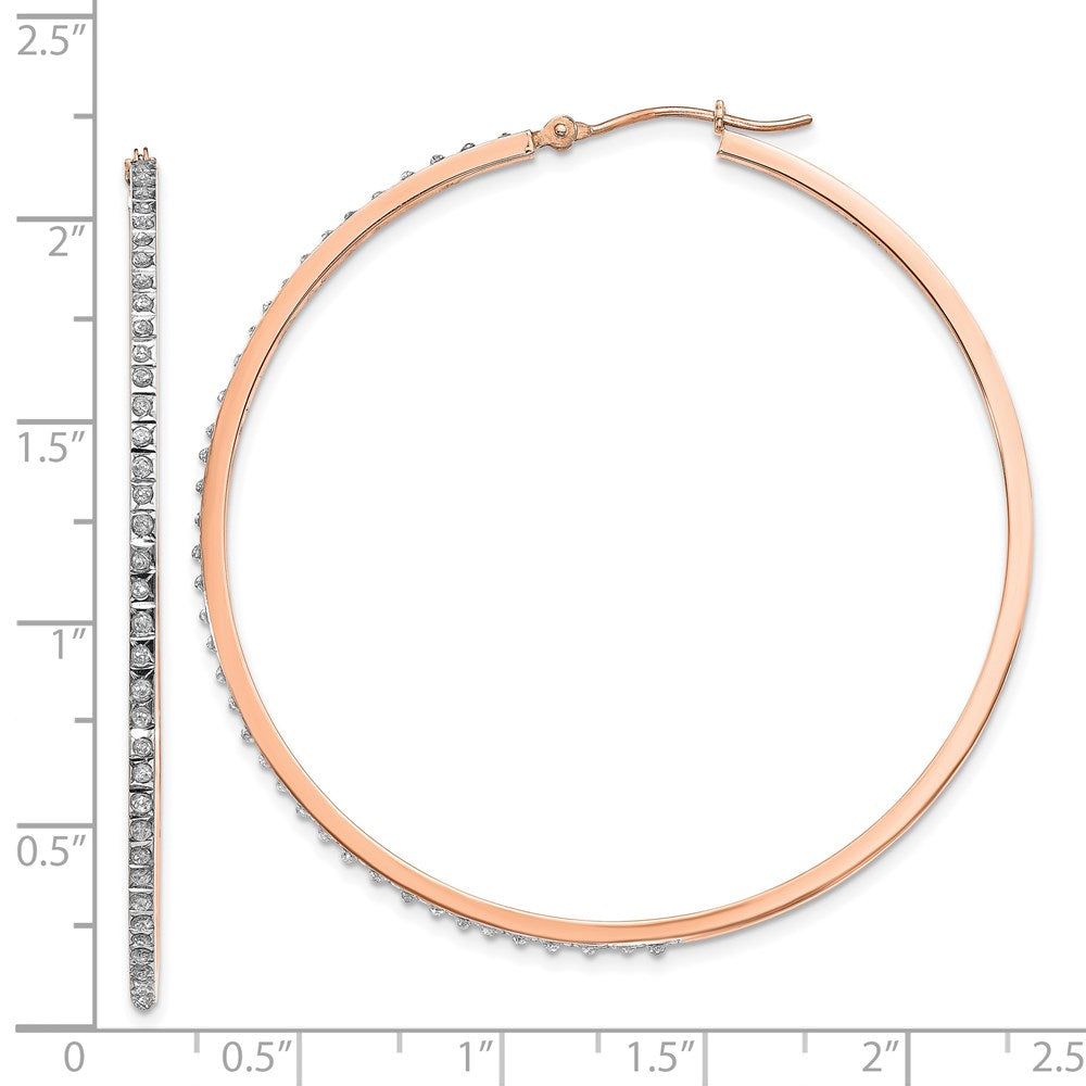 14K Roségold Diamant Fascination Rund Klappbar Creolen