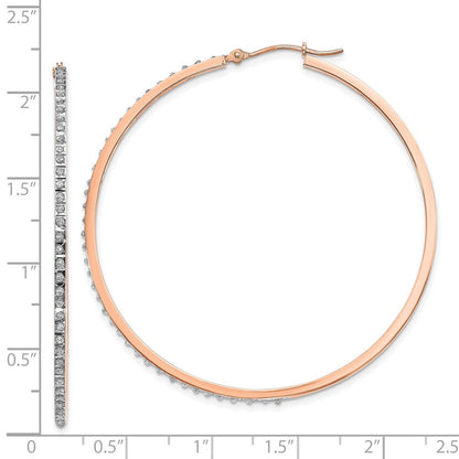 14K Roségold Diamant Fascination Rund Klappbar Creolen
