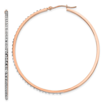 14K Roségold Diamant Fascination Rund Klappbar Creolen